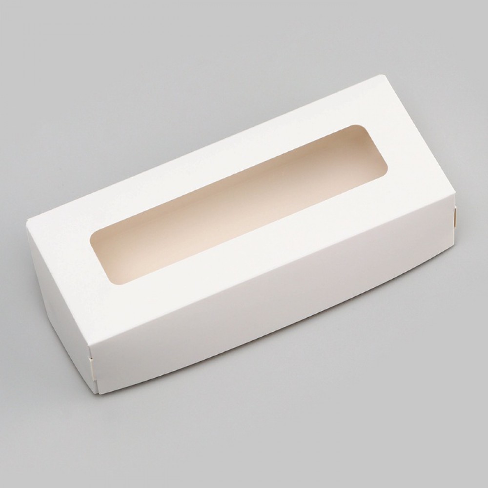 Контейнер на вынос с окном белый 17*7*4см