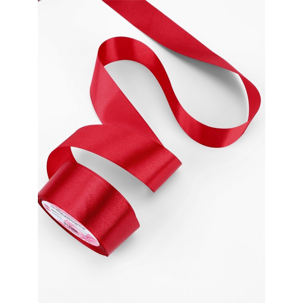 Лента атласная, 40 мм, 23±1 м, красная №33 