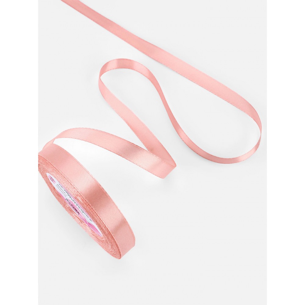 Лента атласная, 12 мм, 23±1 м, цвет розовое золото