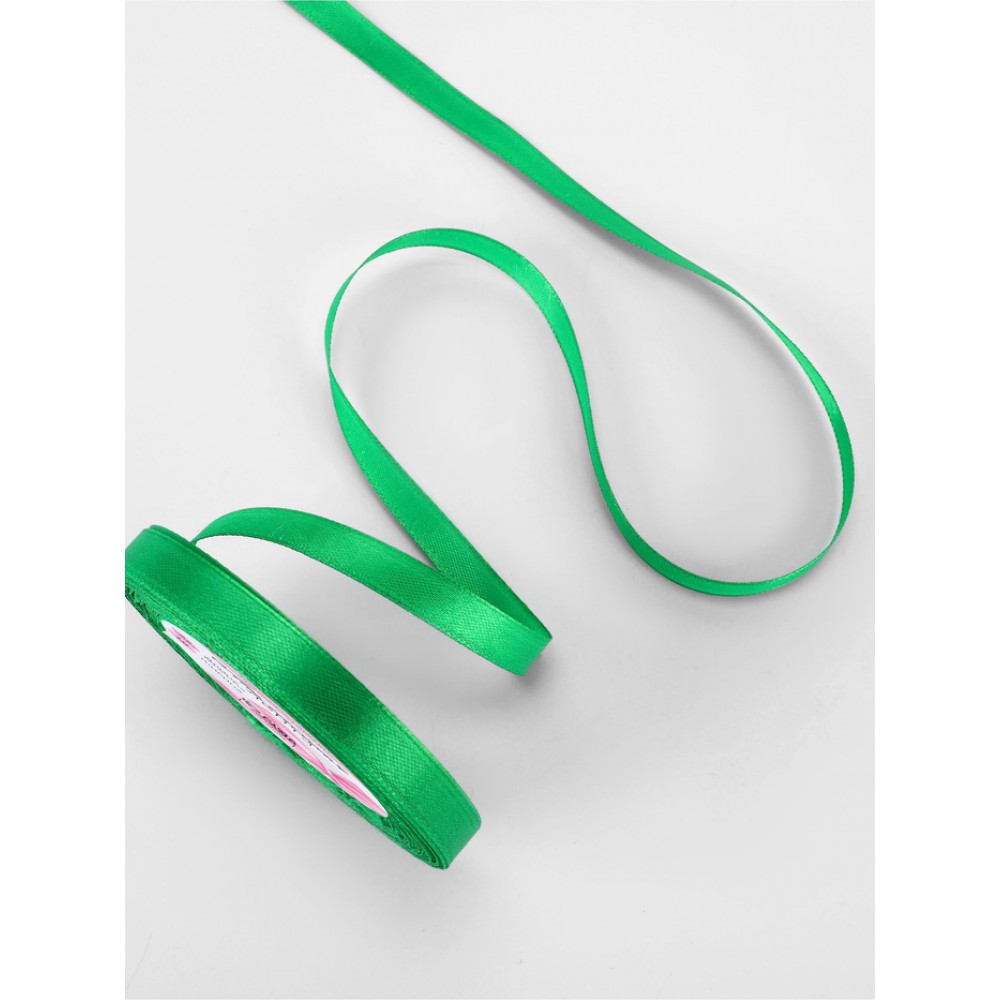 Лента атласная 10мм. 23+1, зелёная №19