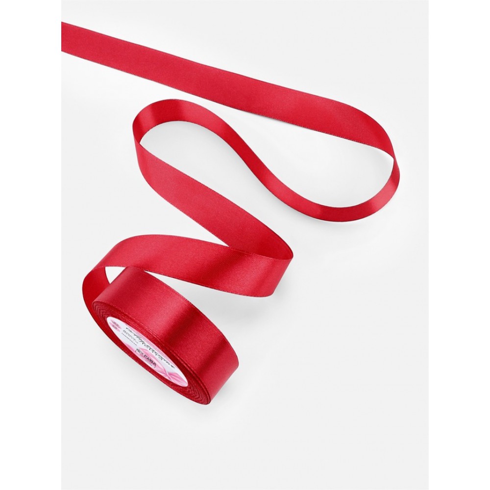 Лента атласная 25мм. 23+1м. глубокий красный №33  