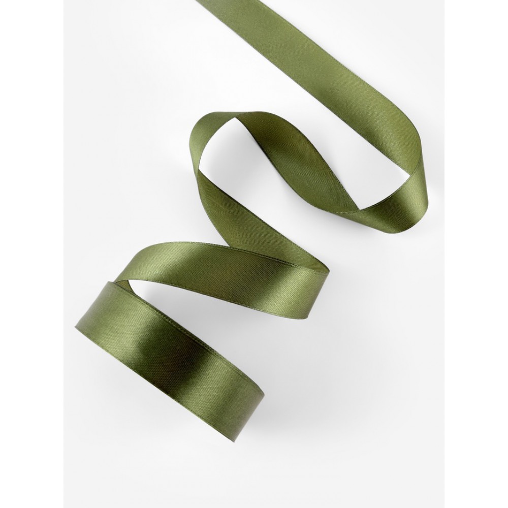 Лента атласная, 25 мм × 23±1 м, тёмно-зелёная №113